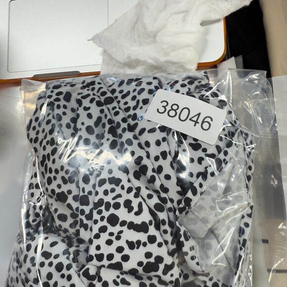 SheIn Mini Dress Women L Large White Animal Print Short V-Neck Short Sleeve - Picture 7 of 7